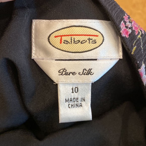 Talbots Vintage Floral Dress Pure Silk, Size 10 - Picture 11 of 14